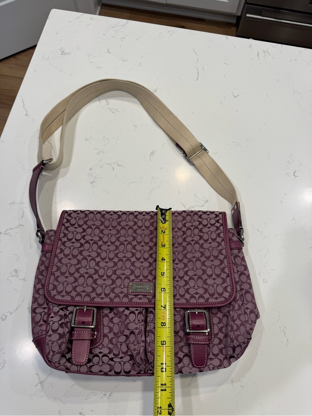 vintage Coach Large Signature Jacquard Messenger Bag F70293 - Picture 3 of 9